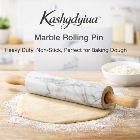 Kashgdyiua™ Marble Rolling Pin – Heavy-Duty Non-Stick Baking Tool